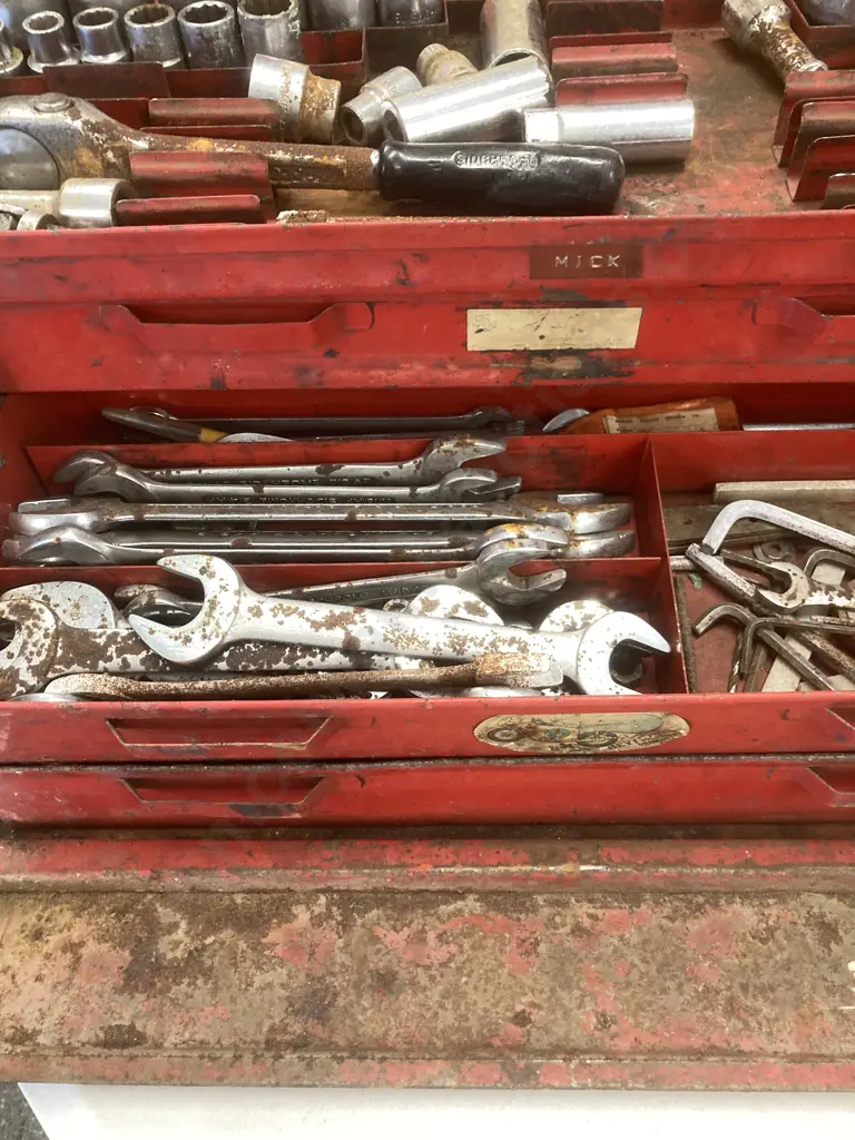 Sidchrome Red Steel Toolbox & Tools Image 1++