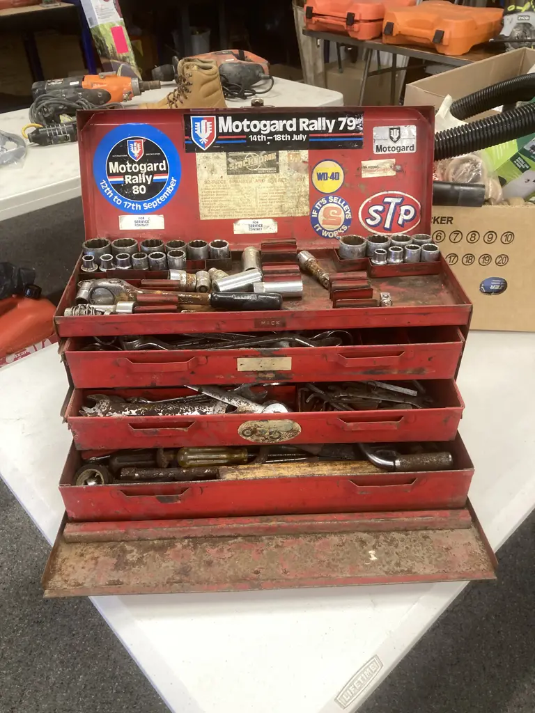 Sidchrome Red Steel Toolbox & Tools Image 1++