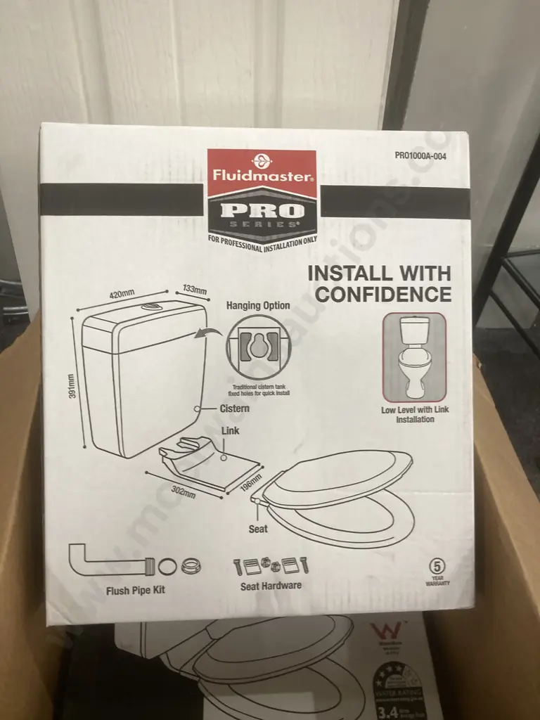 Lot of 3 New Fluidmaster Pro1000A-004 Cistern With Link & Seat Image 1++