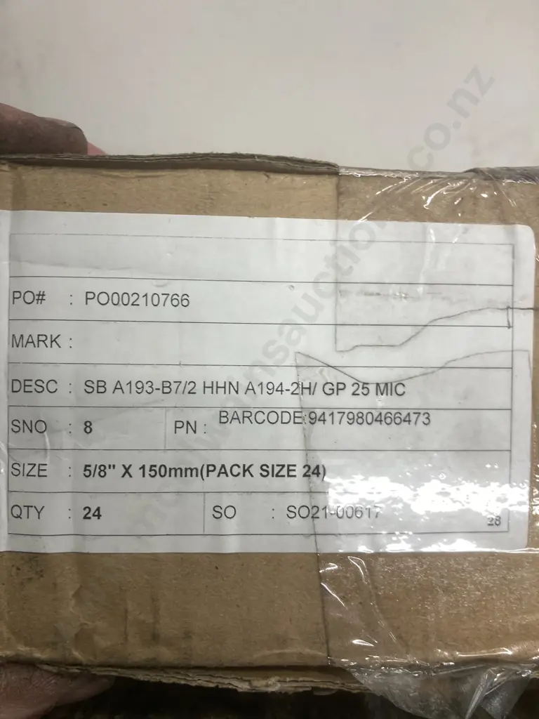 Box of 24 Stud Bolts, 5/8" x 150mm x 24, SB A193-B7/2 HHN Image 1++