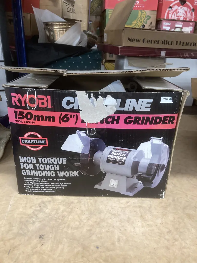 Ryobi CrafLline 150mm Bench Grinder With Manual Image 1++