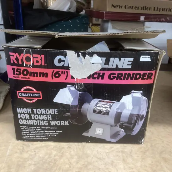 Ryobi CrafLline 150mm Bench Grinder With Manual