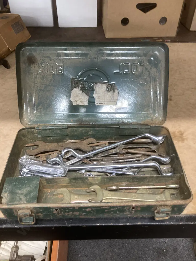 Vintage Yanmar Tool Box And Assorted Spanners Image 1++