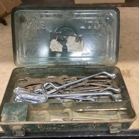 Vintage Yanmar Tool Box And Assorted Spanners