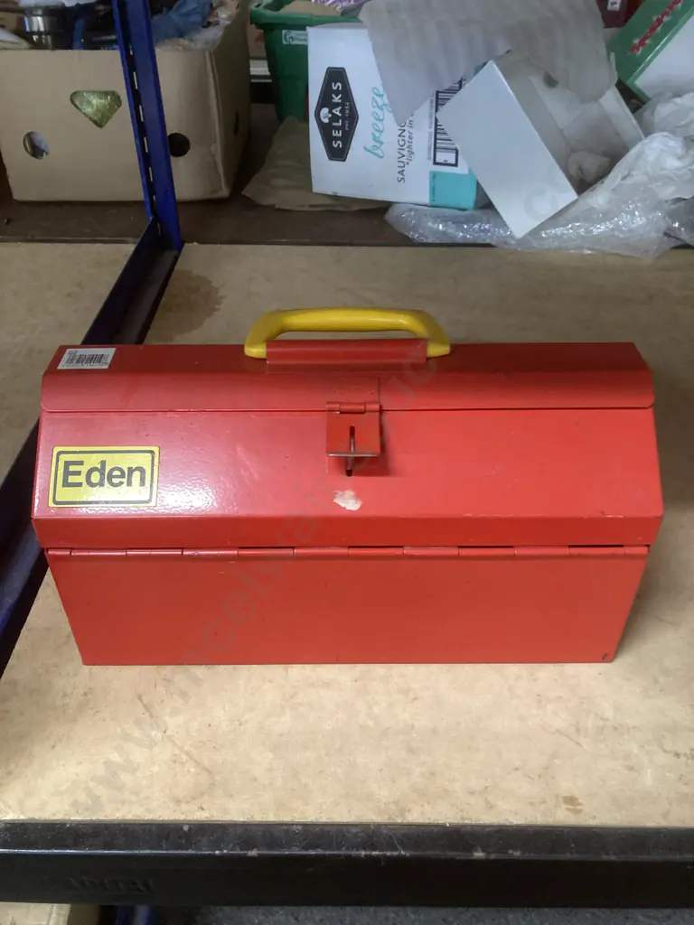 Red Steel Toolbox, Files, Tin Snips, Screwdrivers, Crescents Etc Image 1++