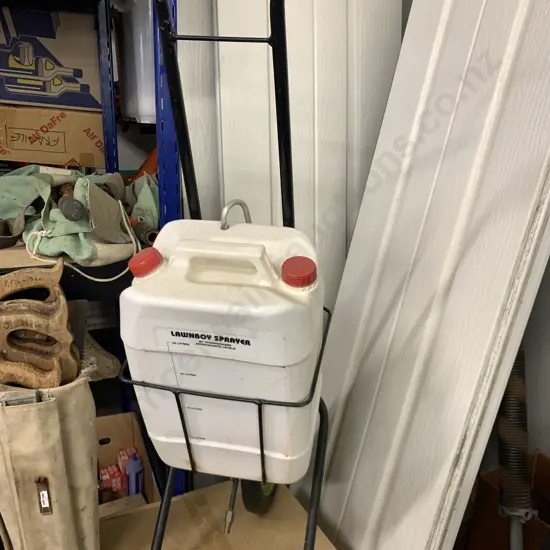 Vintage Lawn Boy Sprayer by Chair Makers, Mobile On Stand