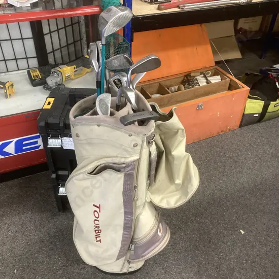 Assorted Golf Clubs In A Tourbilt Bag