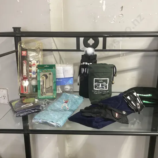 Lot of New Golfing Items, Tool, Glove, Accessory Packs Etc