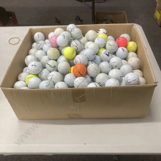 Box lot of Assorted Golf Practice Balls