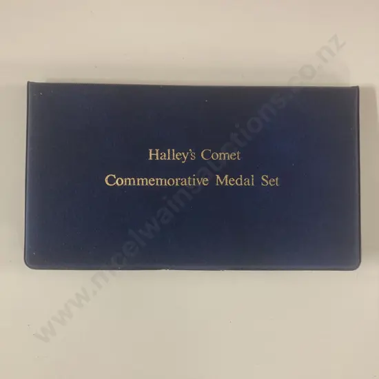 Australia 1986 Halley's Comet Commemorative Medal Set With First Day Cover In Case Of Issue, 24K On Bronze