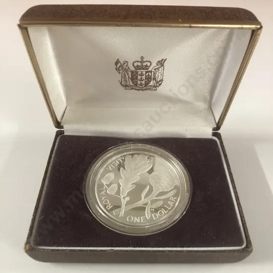New Zealand 1981 Royal Visit Proof Silver Dollar Coin In Case Of Issue