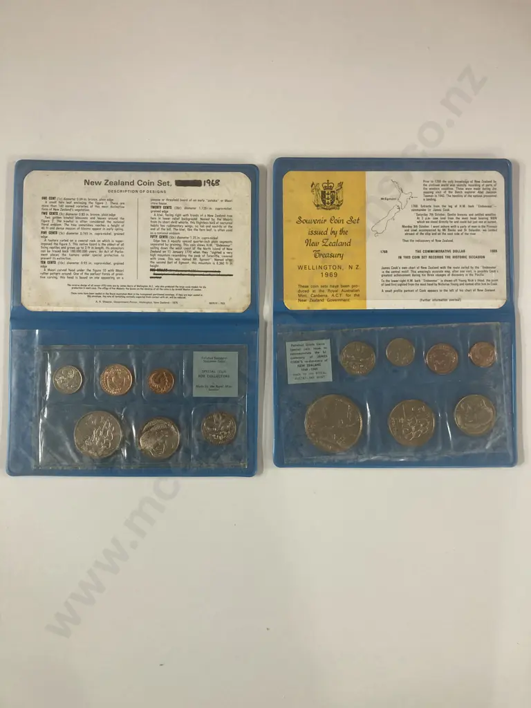 New Zealand 1968 & 1969 Annual Uncirculated Coin Sets Image 1++