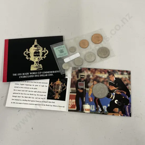 Assorted Commemorative Coins. 1991 Rugby World Cup and Coins of NZ