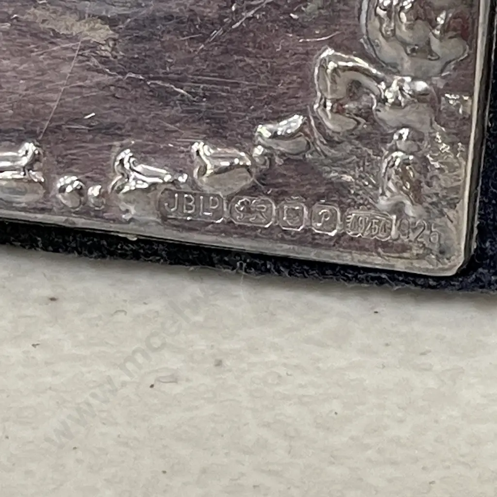 Collectable Silverware: Hallmarked Double Picture Frame, Ronsons Lighter and Sterling handled Tongs Image 1++