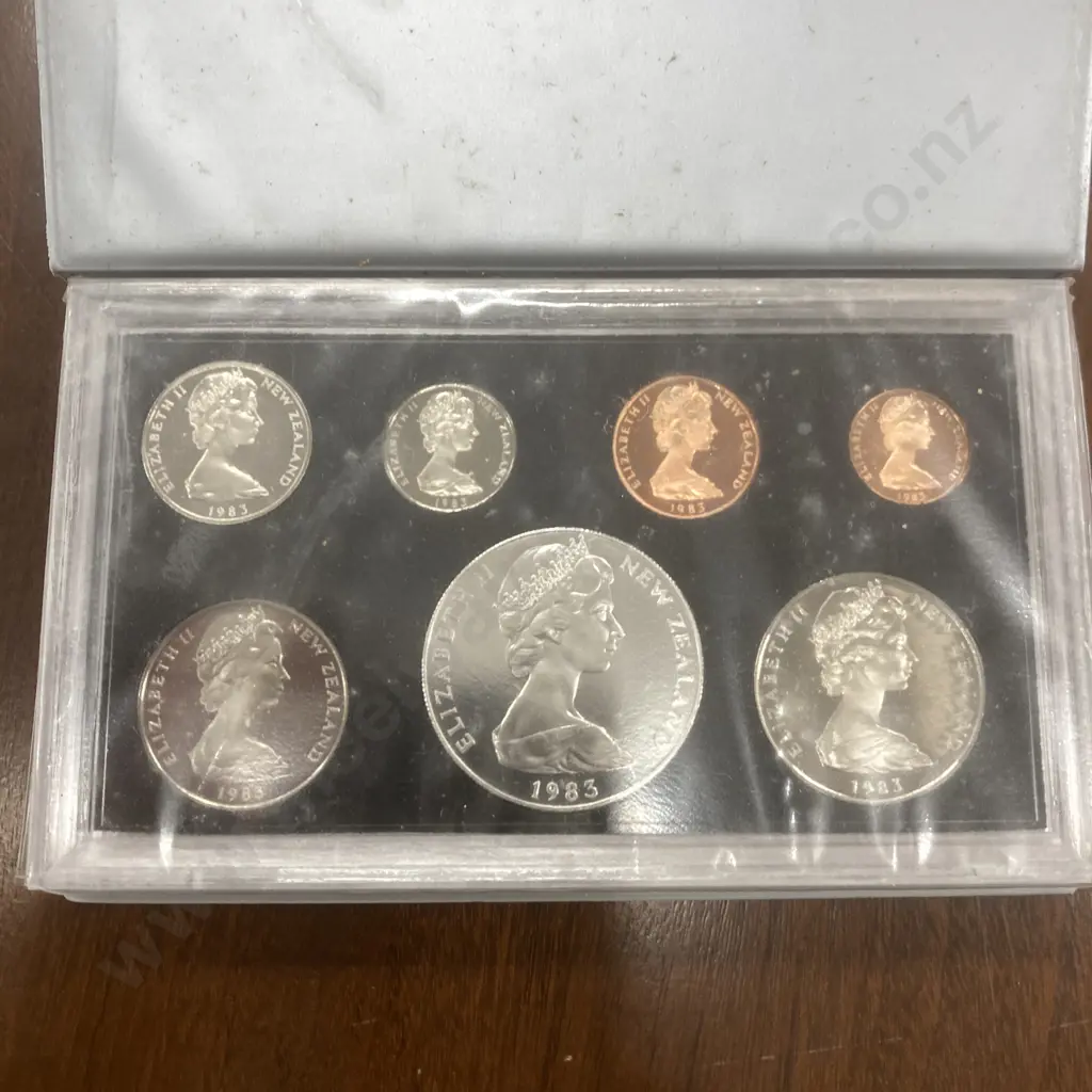 50th Anniversary of NZ Coinage 1933-1983 (Silver Dollar) Proof Set Image 1++