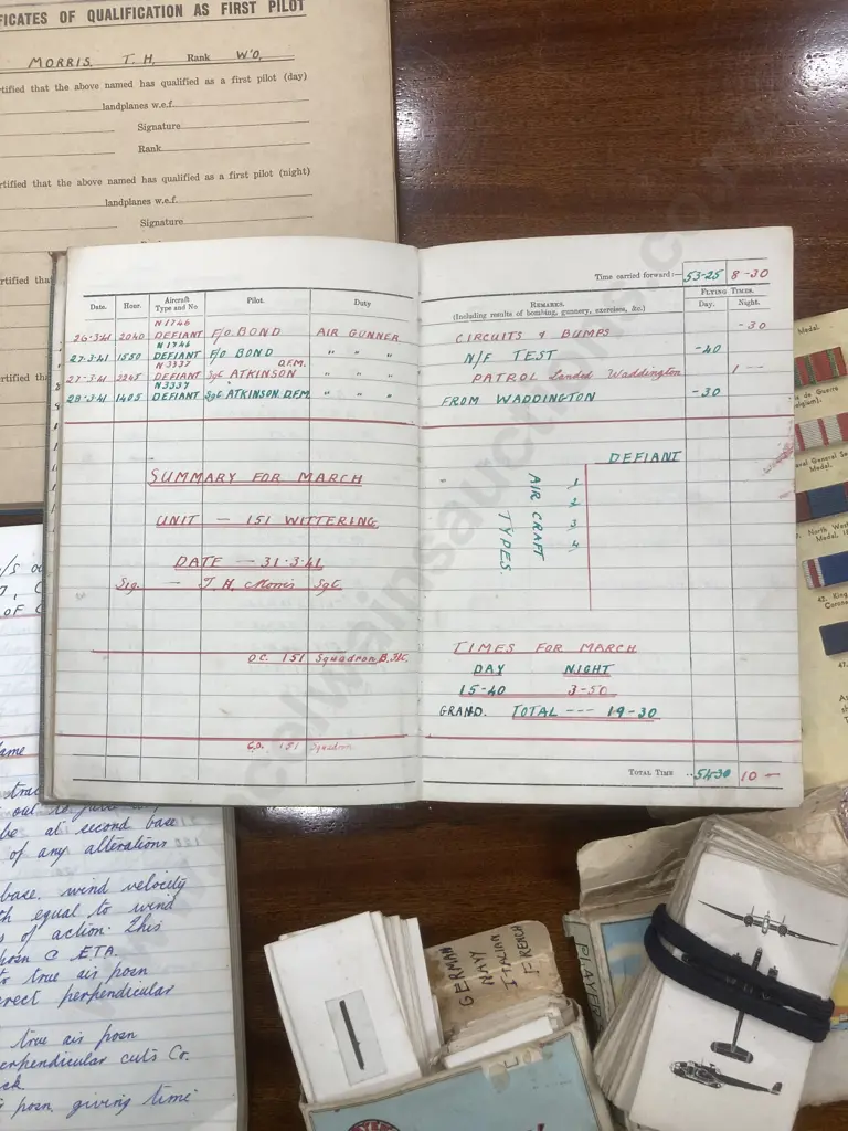 Vintage RNZAF Observers & Air Gunners Flying Log Book, RCAF Pilots Flying Log Book, Sight Log Book, Spotters Cards Etc Image 1++