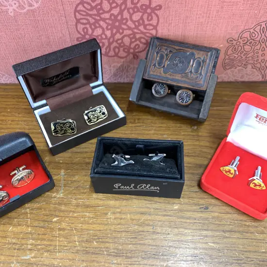 Assortment of Cuff Links Including Ferrari, Wakefield of Horsham Etc
