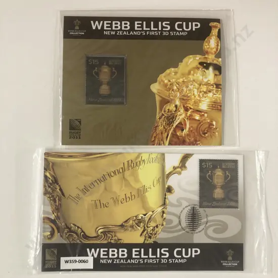 New Zealand 2011 Web Ellis Cup 3D Stamp & 3D Stamp On First Day Cover