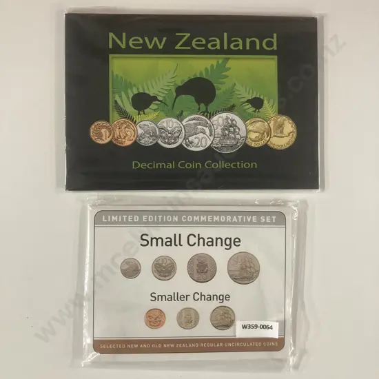 2006 NZ Small Change Smaller Change Uncirculated Set & NZ Decimal Coin Collection Set