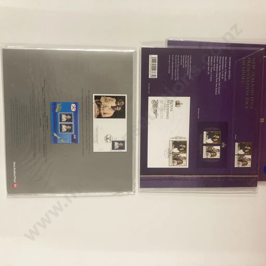 NZ Post Pair of Royal Wedding 29 April 2011 & Her Majesty Queen Elizabeth II 80th Birthday Presentation Packs Image 1++