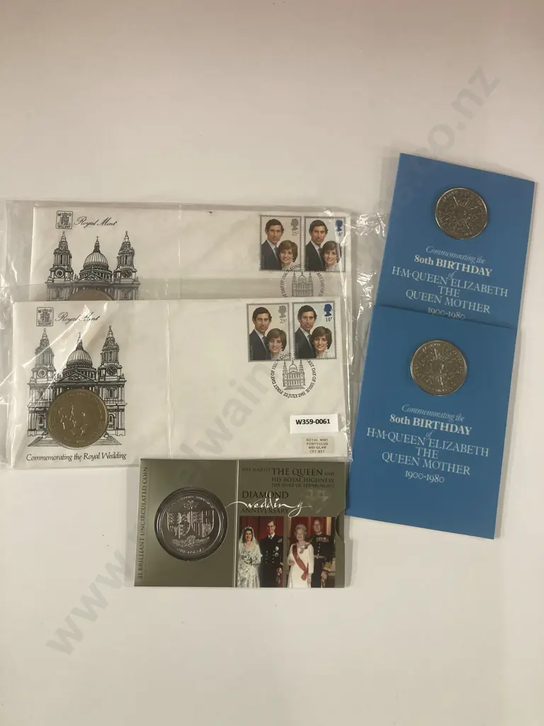 New Zealand 2007 $1 Coin, The Queen Diamond Wedding Anniversary, 2 x Royal Mint Queen 80th Birthday Etc Image 1++