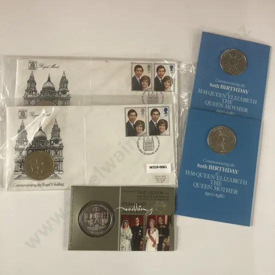 New Zealand 2007 $1 Coin, The Queen Diamond Wedding Anniversary, 2 x Royal Mint Queen 80th Birthday Etc