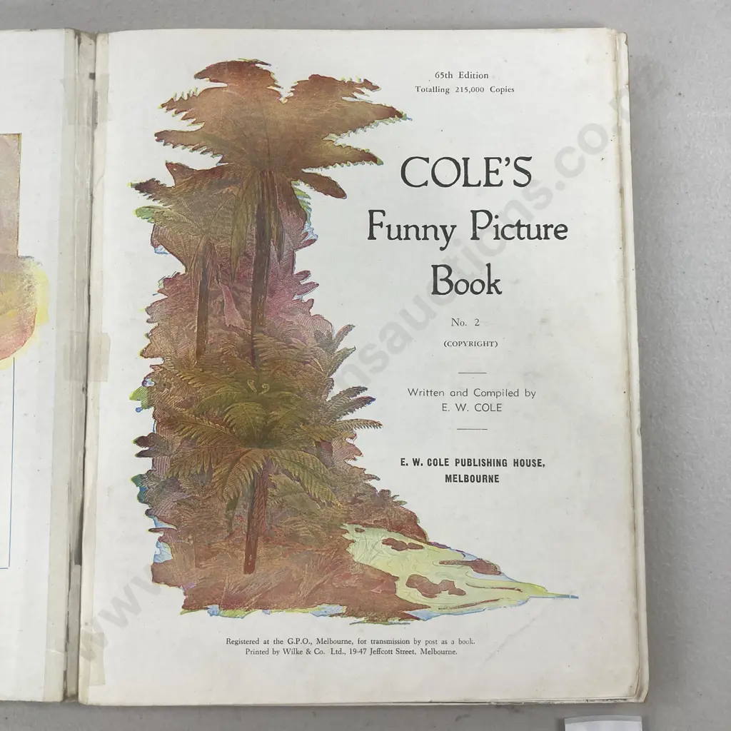 Vintage Coles Funny Picture Book - No2, E.W. Cole, No Date [c1950?] Image 1++