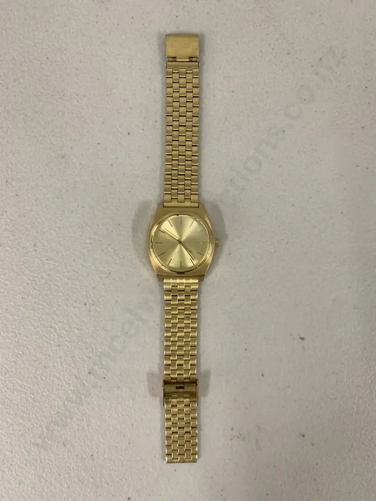 Nixon Minimal The Time Teller Watch Gold Strap Image 1++