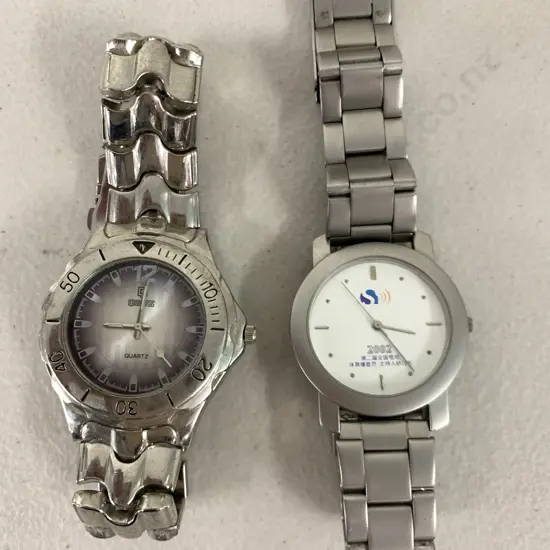 Watches x 2, Silver Strapped, 1 Quartz, 1 x 2002