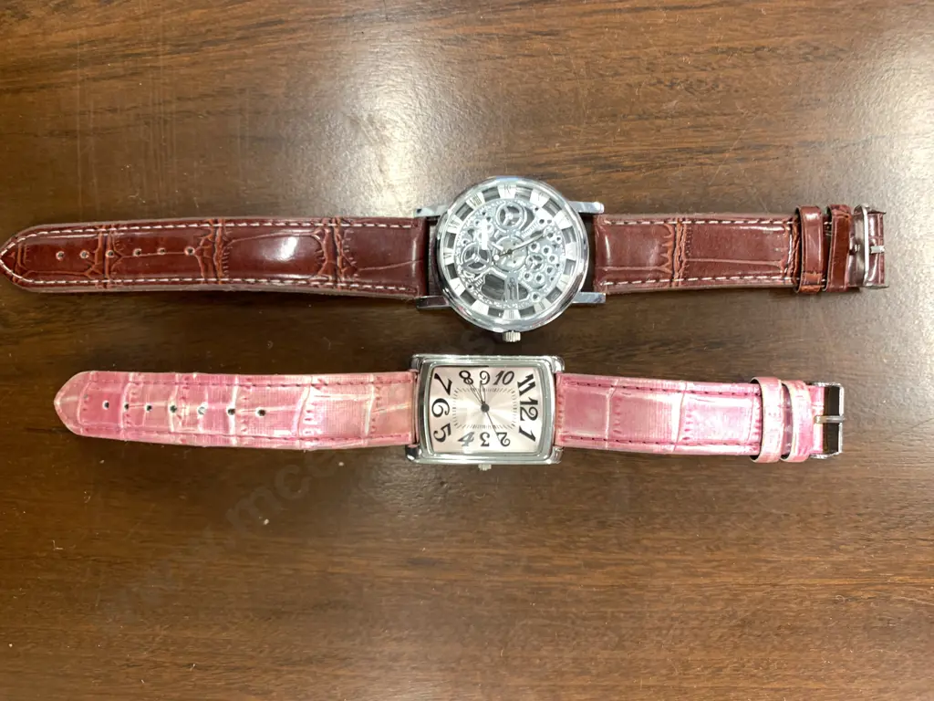 Watches x 2, Pink & Burgundy Strap Image 1++