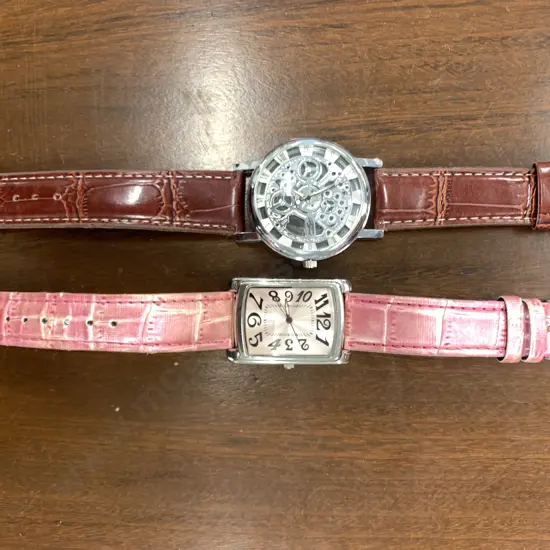 Watches x 2, Pink & Burgundy Strap