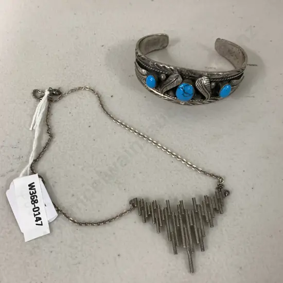 Lateria 950 Bangle With Turqouise Detail & 925? Necklace