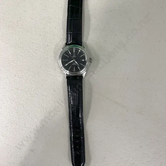 Omega Black Strap Watch