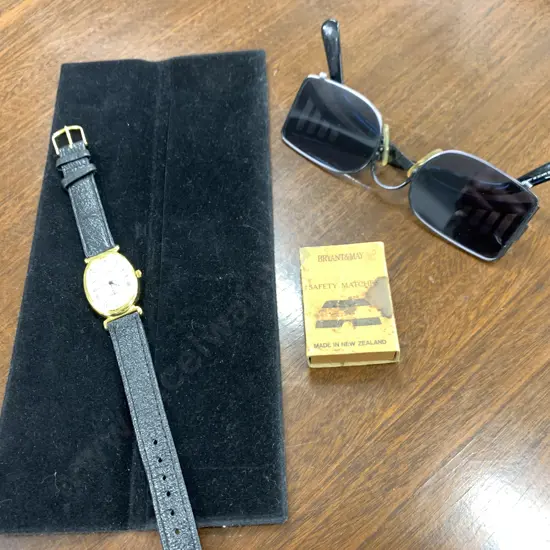 Quartz Watch, Sunglasses & Vintage Bryant & May Matches