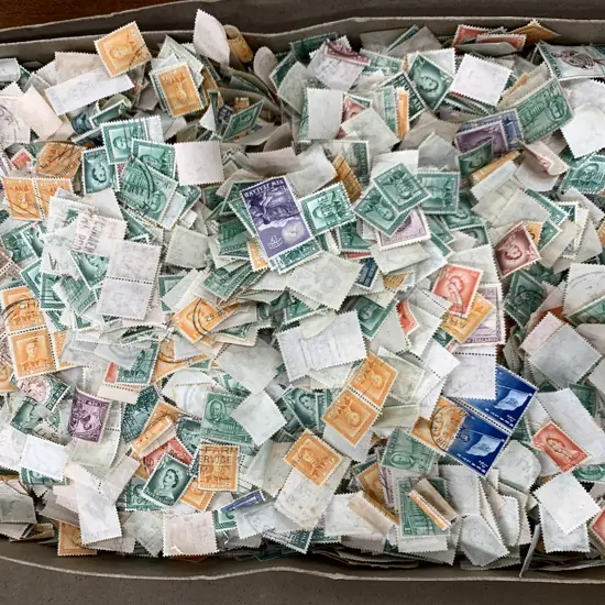 Box of Assorted New Zealand Stamps