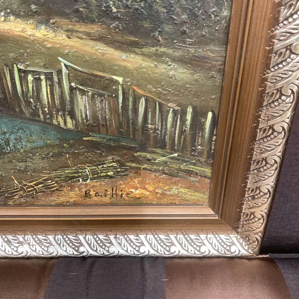 Framed Oil Painting Signed Baillie of a Dutch Coastal Scene, 72 x 102cm Image 1++