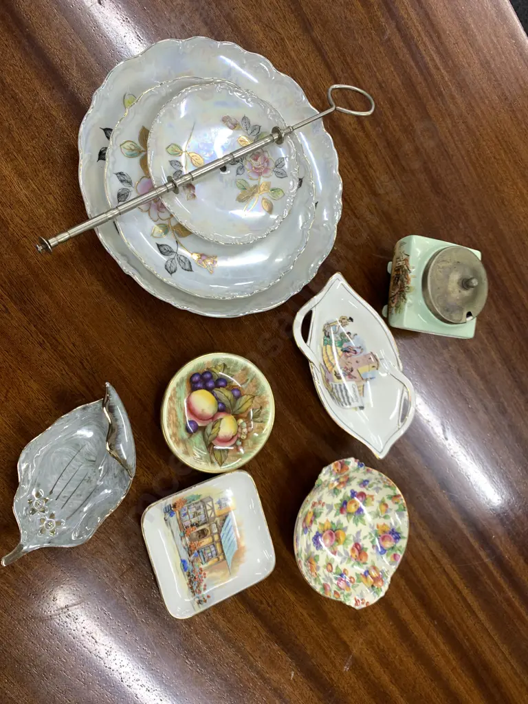 Cake Plate, Demi Dishes Including Aynsley, Royal Winton Etc Image 1++