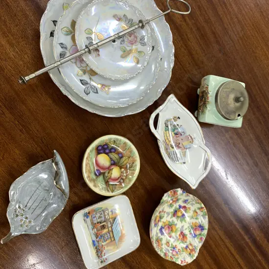 Cake Plate, Demi Dishes Including Aynsley, Royal Winton Etc