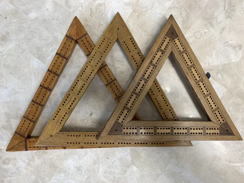 Vintage Triangle Cribbage Handmade Boards Image 1++