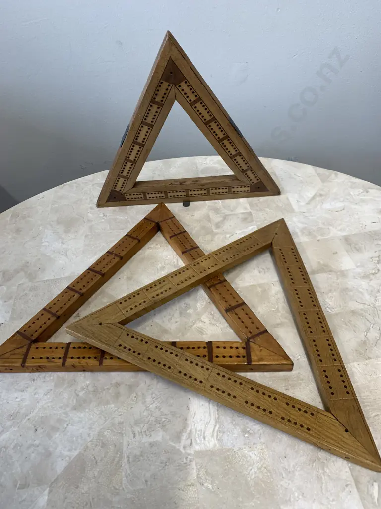 Vintage Triangle Cribbage Handmade Boards Image 1++