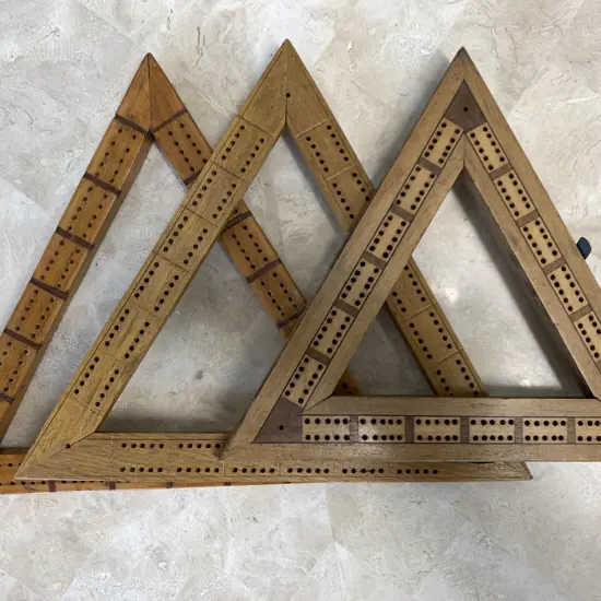 Vintage Triangle Cribbage Handmade Boards