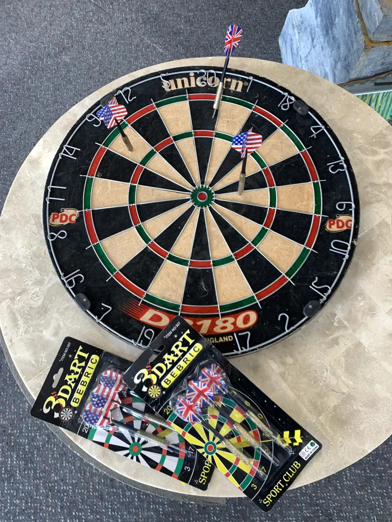 Unicorn England Darts Board With 3 Sets of Darts Image 1++