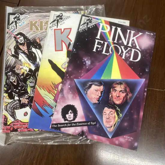 Lot of 3 Rock Fantasy Comics KISS, KISS II & Pink Floyd