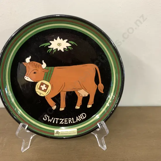 Keramik Signed Plate 'Switzerland' Diam21cm.