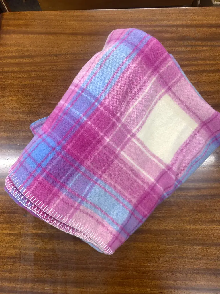 Small Woollen Blanket, Pink / Purple Image 1++