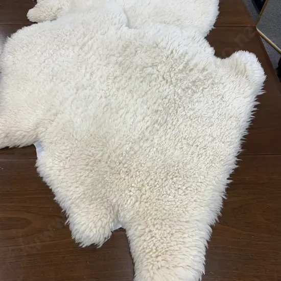 Pair of Vintage Sheepskin Rugs, 80-90cm