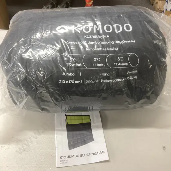 New Komodo 0 Degree C Jumbo Sleeping Bag, 210 x 170cm