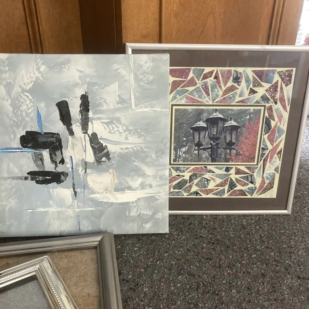 Assortment of Signed artworks, pictures on canvas, frames etc Image 1++