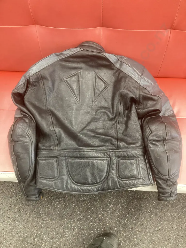 Black Leather Motorbike Jacket Image 1++