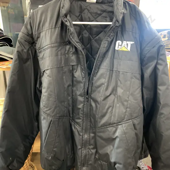 Black Triple SSS Sportswear Ltd Jacket Sz XL CAT Motif